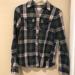 Dark Plaid Flannel Shirt